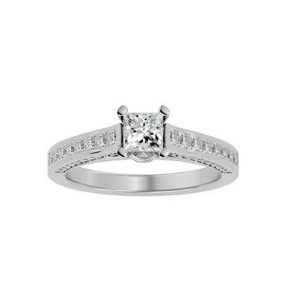 Solitude princess diamond engagement ring