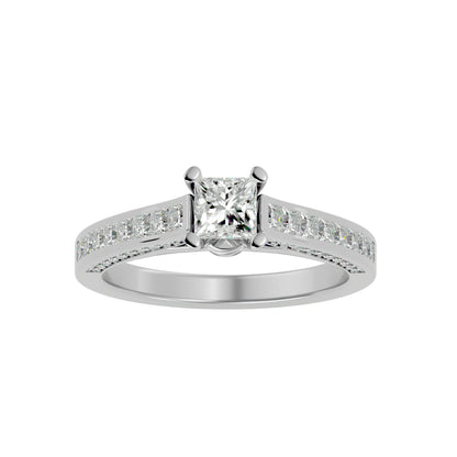 Mereia Secret Halo Lab Diamond Ring