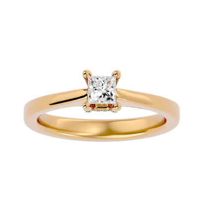 Bar setting Princess diamond engagement ring
