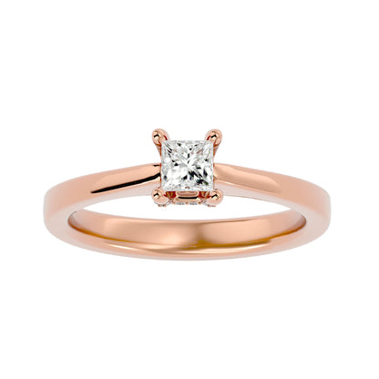 Bar setting Princess diamond engagement ring