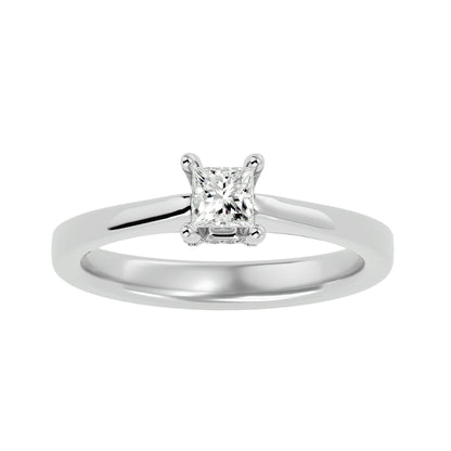Bar setting Princess diamond engagement ring