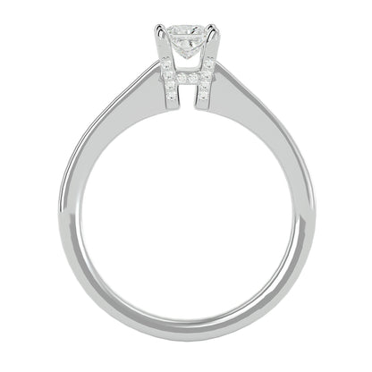 Bar setting Princess diamond engagement ring