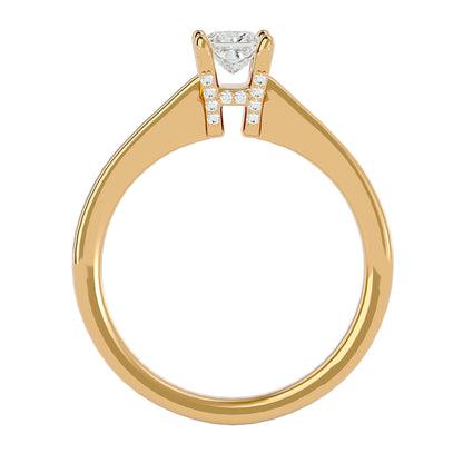 Bar setting Princess diamond engagement ring