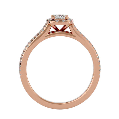 Princess Halo diamond engagement ring