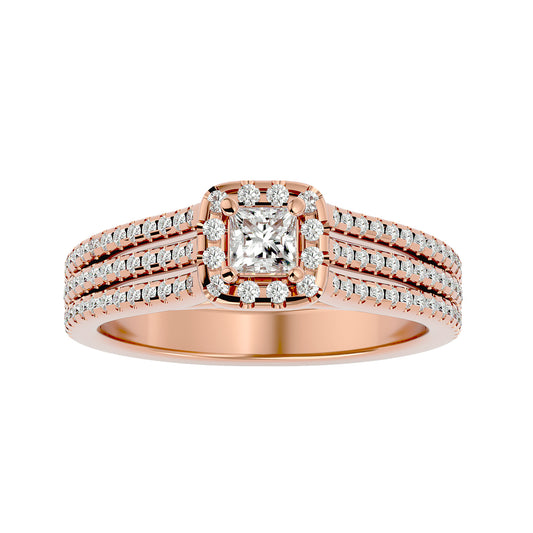 Princess Halo diamond engagement ring