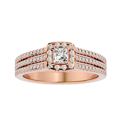 Princess Halo diamond engagement ring