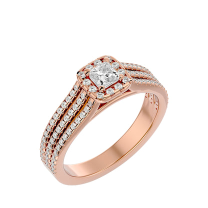 Princess Halo diamond engagement ring