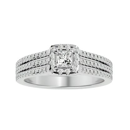 Princess Halo diamond engagement ring