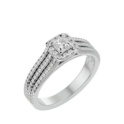Princess Halo diamond engagement ring