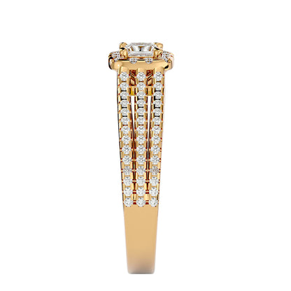 Princess Halo diamond engagement ring