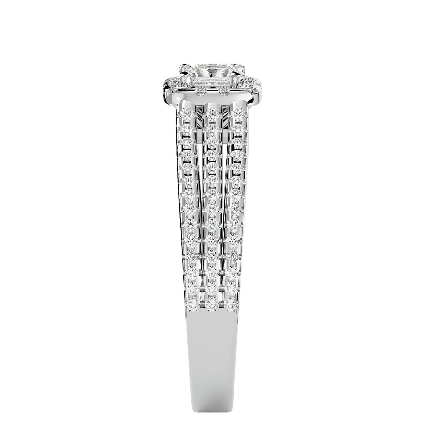 Zinnia Side Princess Diamond Engagement Ring