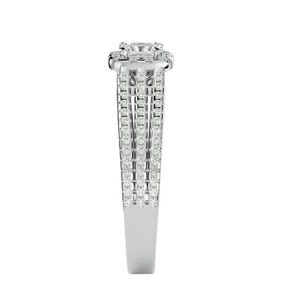 Zinnia Side Princess Diamond Engagement Ring