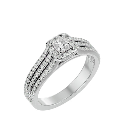 Zinnia Side Princess Diamond Engagement Ring