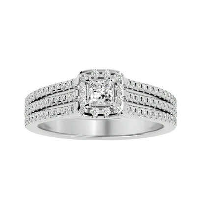 Zinnia Side Princess Diamond Engagement Ring