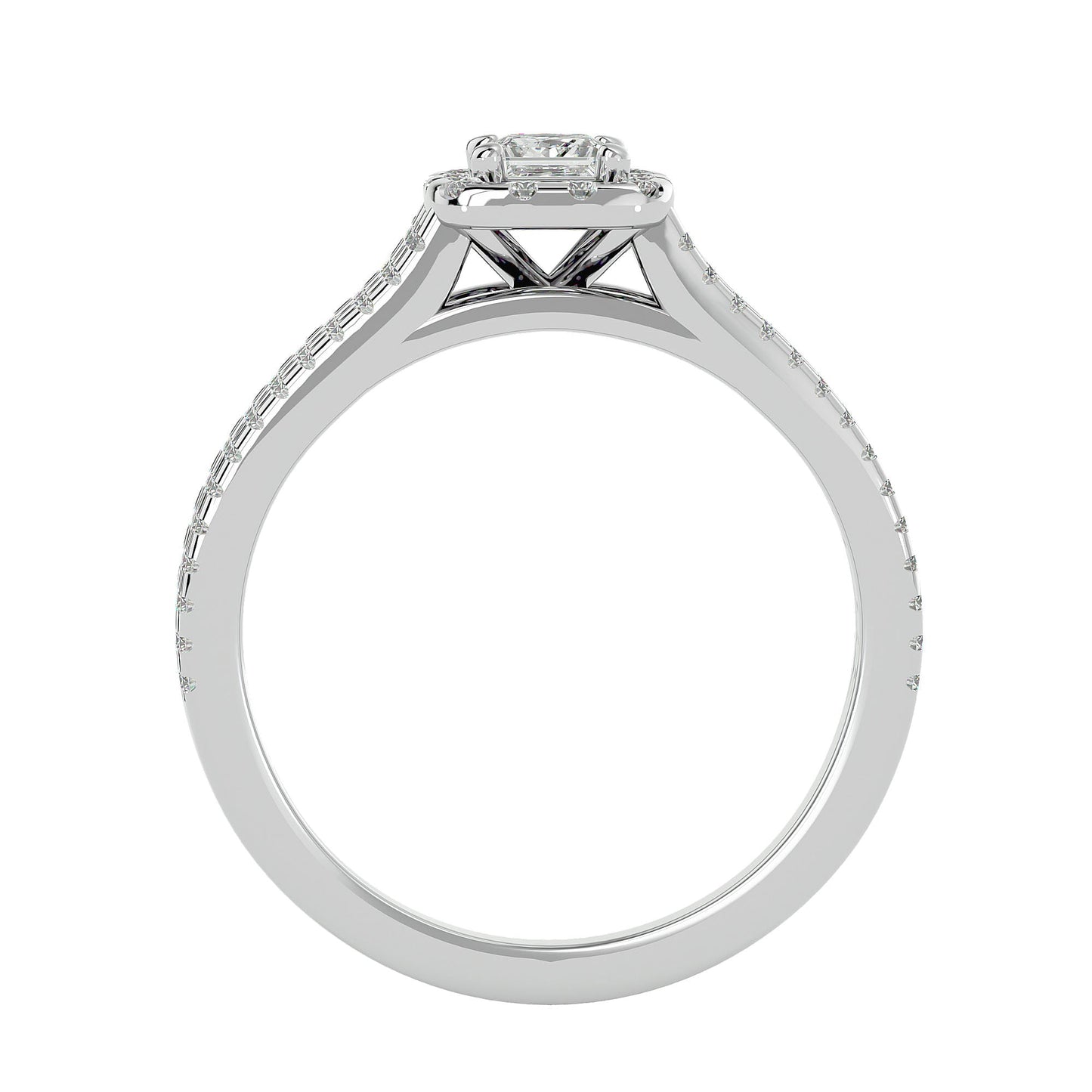 Zinnia Side Princess Diamond Engagement Ring
