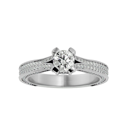 Asteria halo engagement ring & matching band