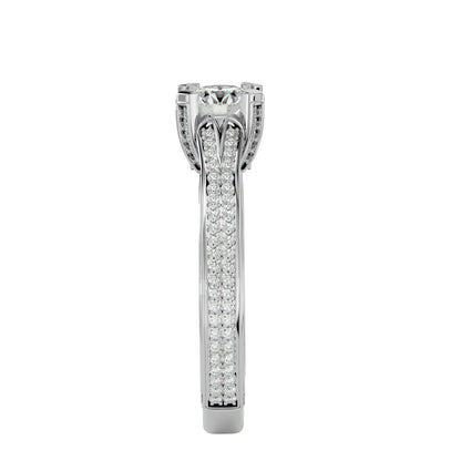 Asteria halo engagement ring & matching band