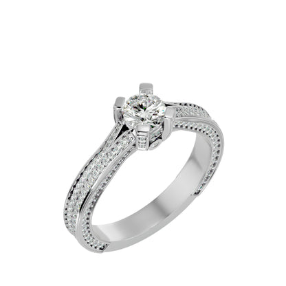 Asteria halo engagement ring & matching band