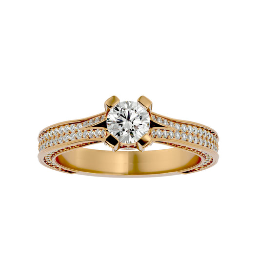 Asteria halo engagement ring & matching band