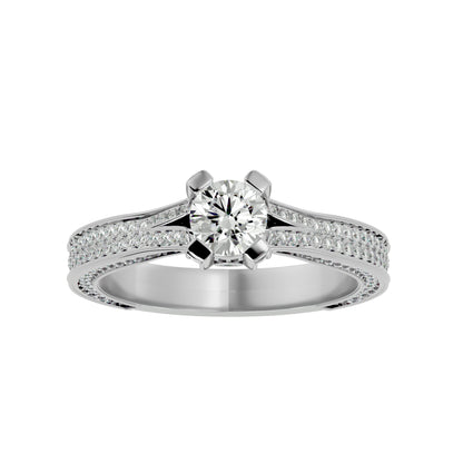 Soraya Side Stone Diamond Engagement Ring