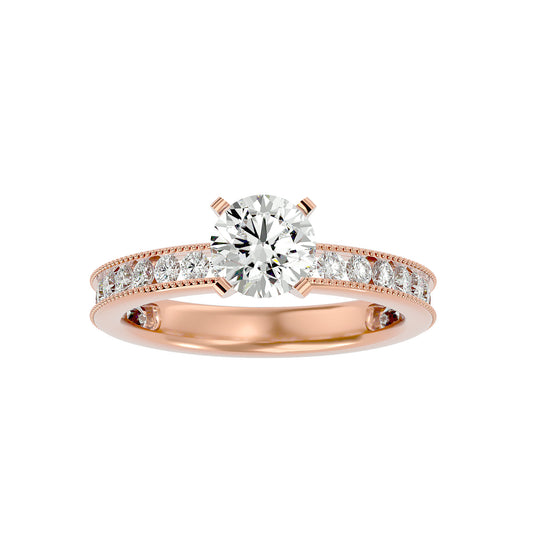 Freya side stone diamond engagement ring