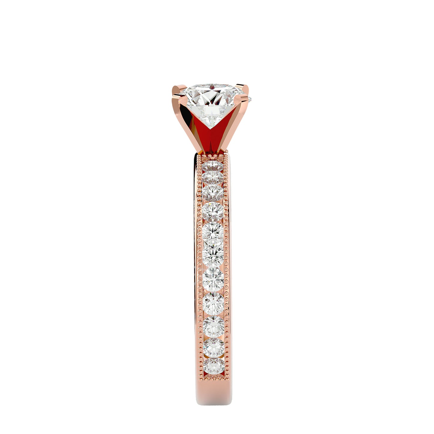 Freya side stone diamond engagement ring