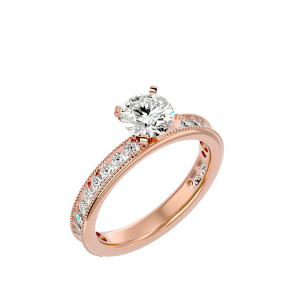 Freya side stone diamond engagement ring