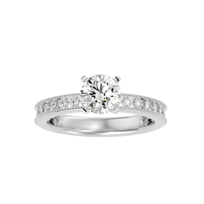 Freya side stone diamond engagement ring