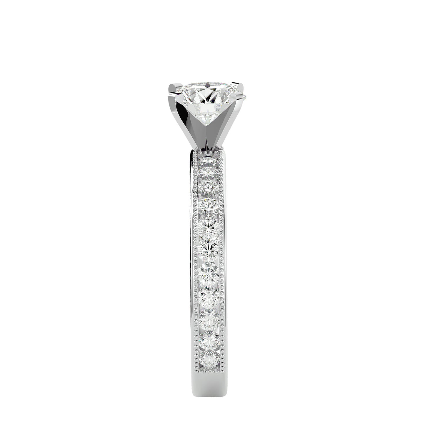Freya side stone diamond engagement ring