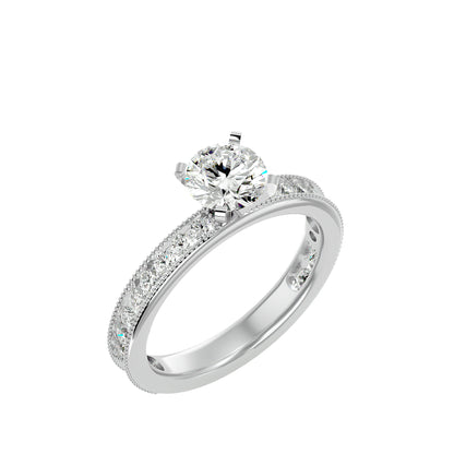 Freya side stone diamond engagement ring
