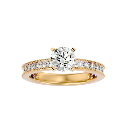Freya side stone diamond engagement ring