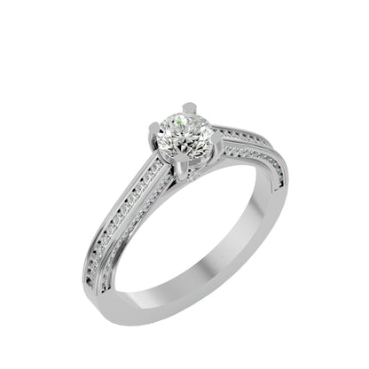 Zita channel diamond engagement ring