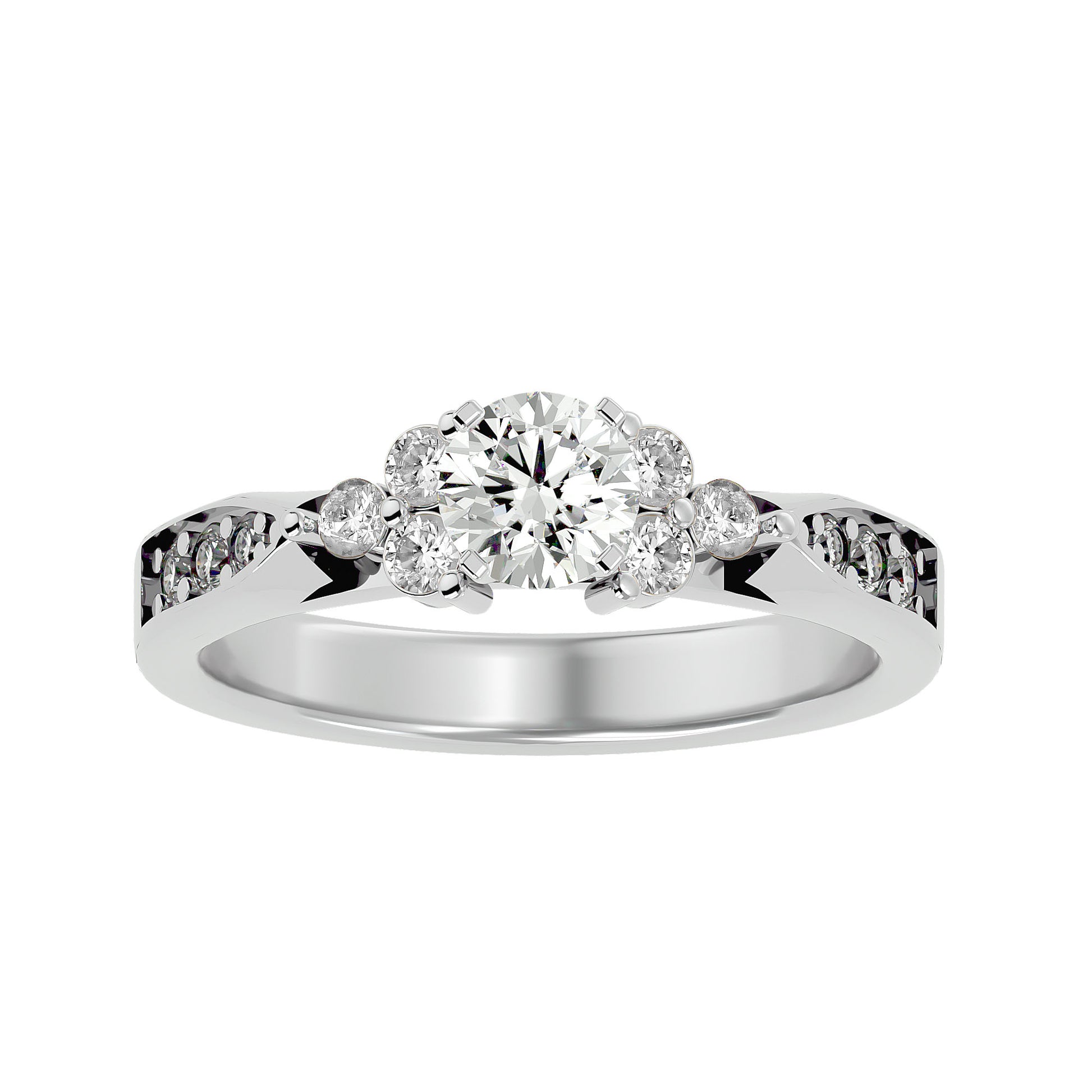 Liora side stone diamond engagement ring