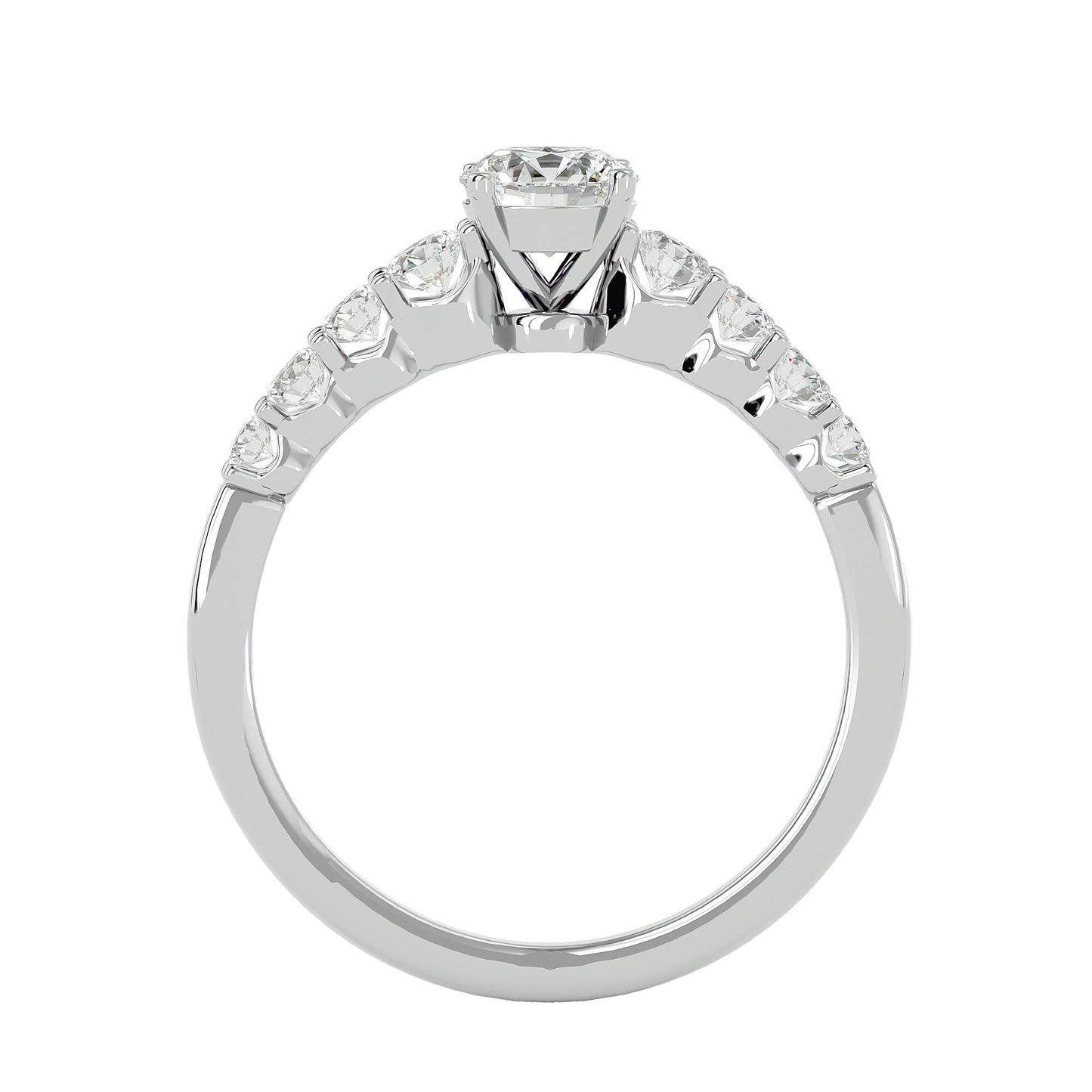 Lanthe tapered diamond engagement ring