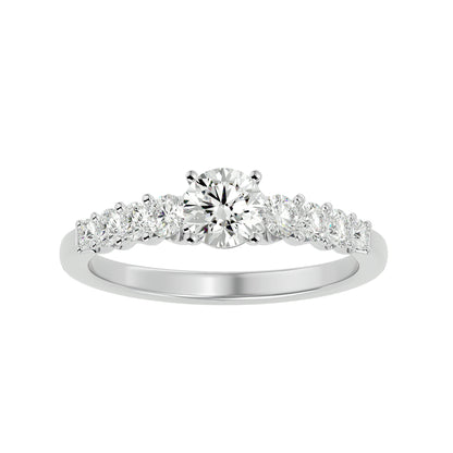 Lanthe tapered diamond engagement ring