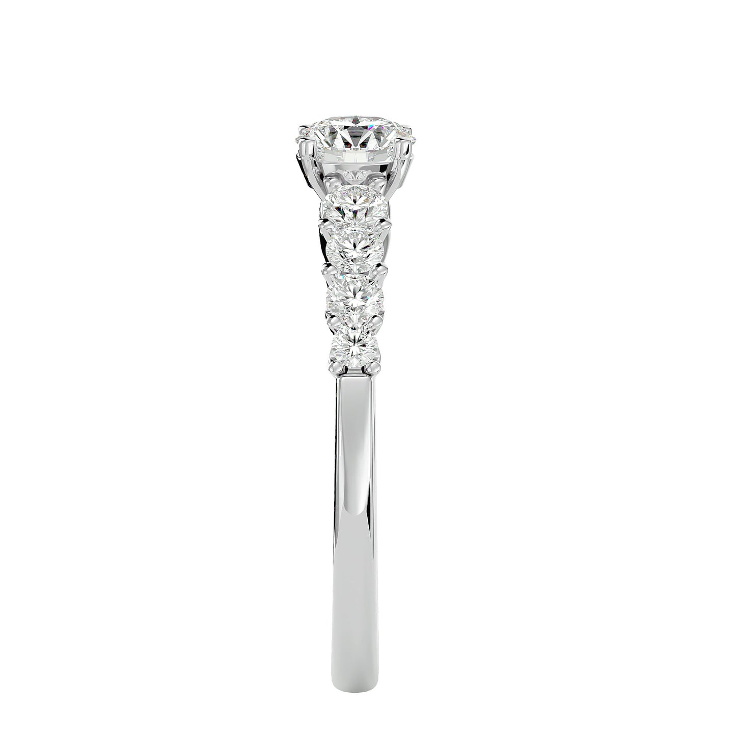 Lanthe tapered diamond engagement ring