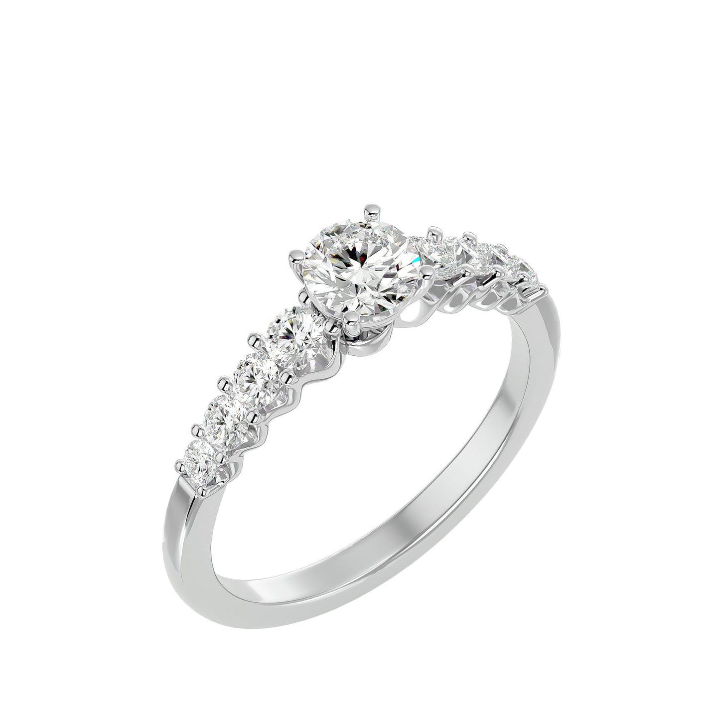Lanthe tapered diamond engagement ring