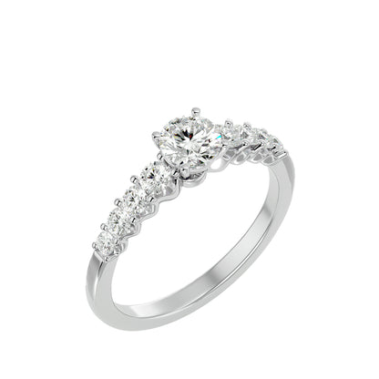 Lanthe tapered diamond engagement ring