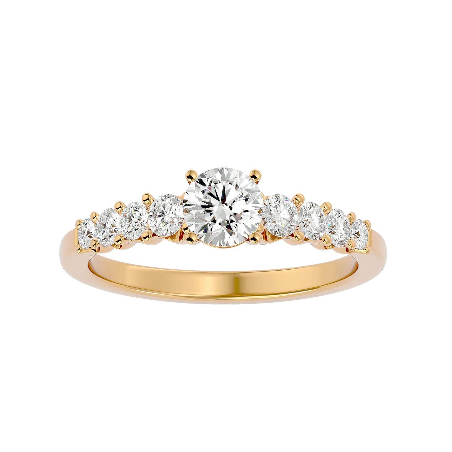 Lanthe tapered diamond engagement ring
