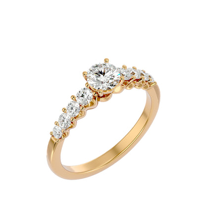Lanthe tapered diamond engagement ring
