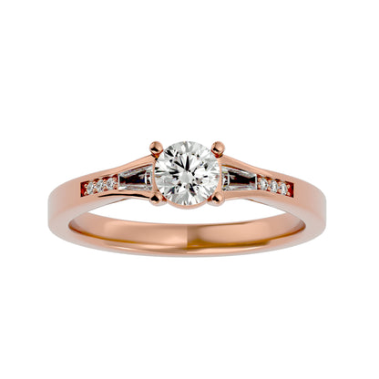 Tulip tapered diamond engagement ring
