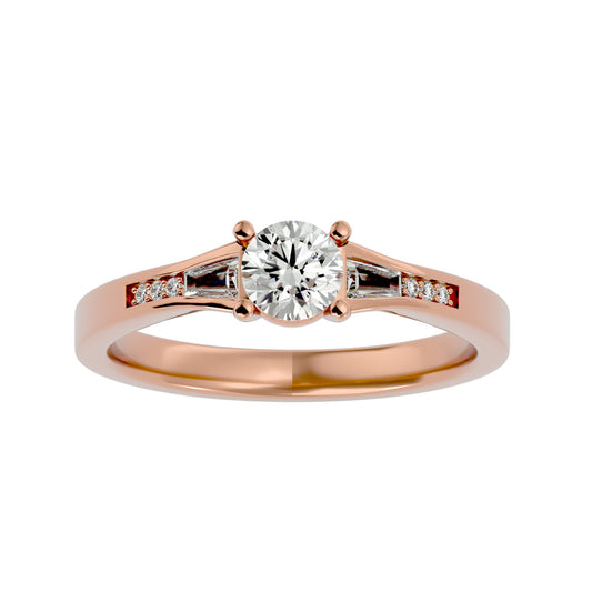 Tulip tapered diamond engagement ring