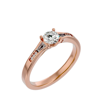 Tulip tapered diamond engagement ring