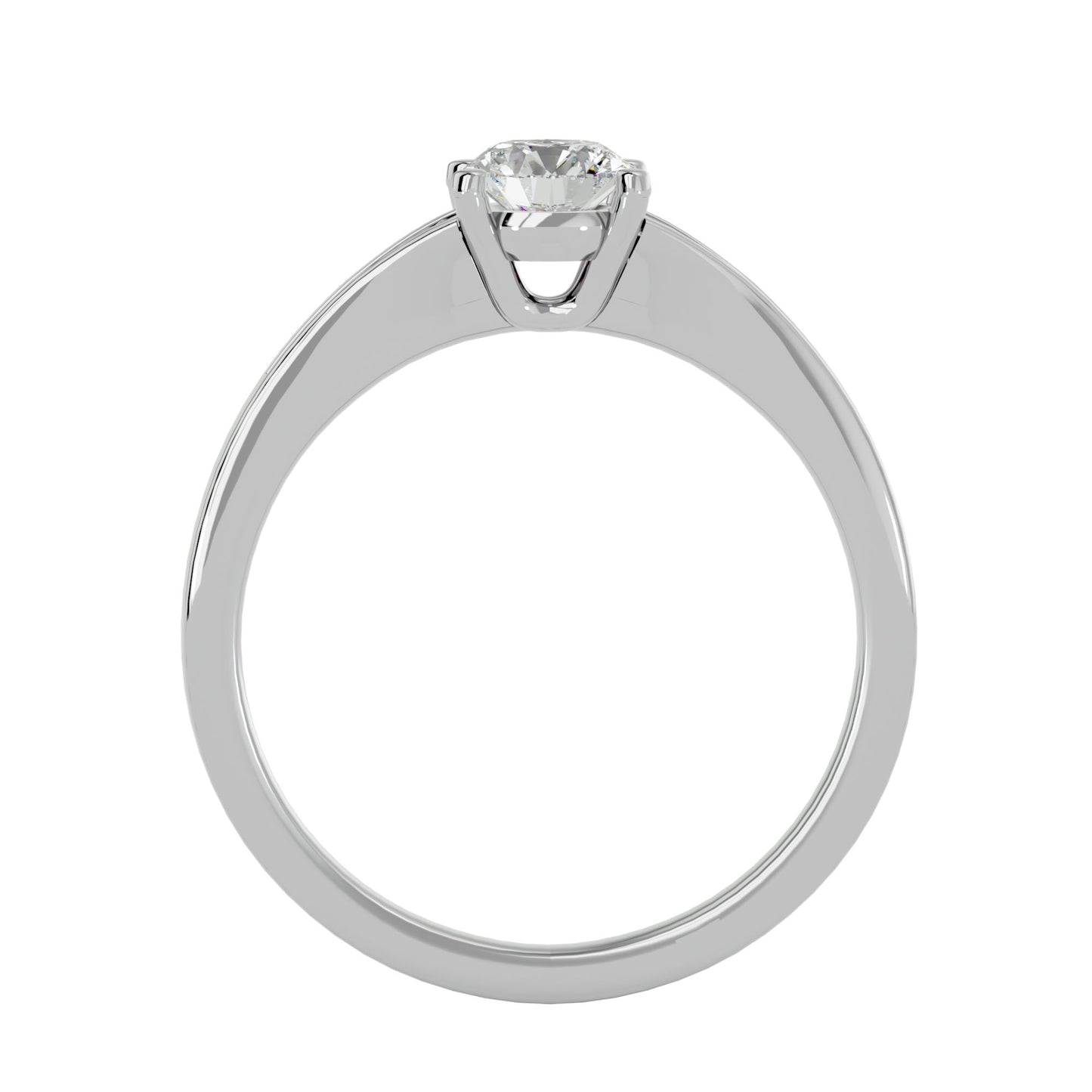 Tulip tapered diamond engagement ring