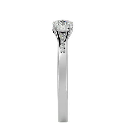 Tulip tapered diamond engagement ring