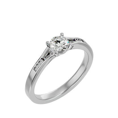 Tulip tapered diamond engagement ring