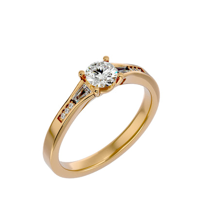 Tulip tapered diamond engagement ring