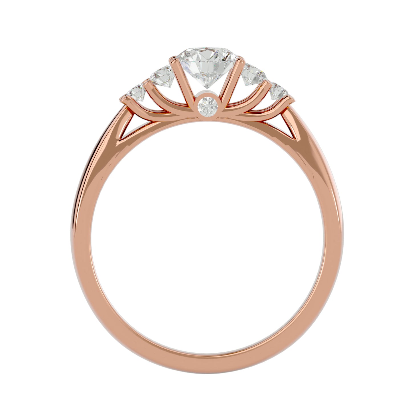 Peony diamond engagement ring