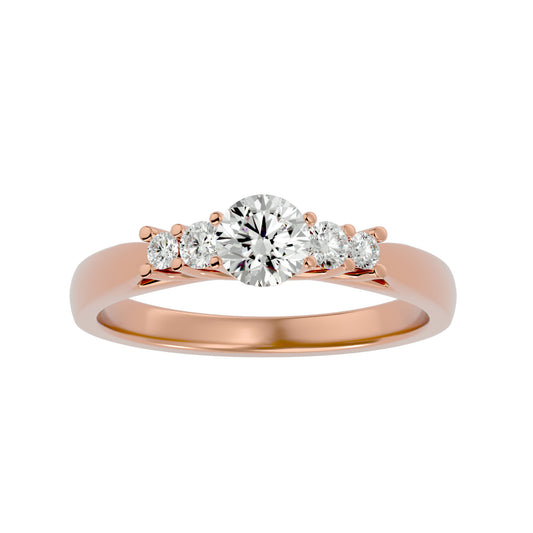 Peony diamond engagement ring