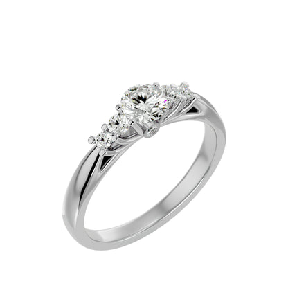 Peony diamond engagement ring